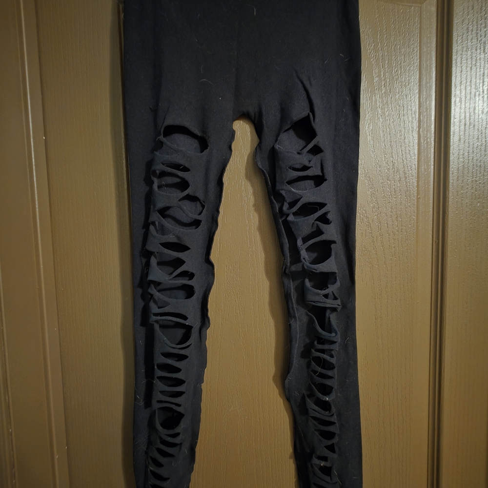 Black Ripped Leggings